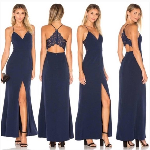 Lovers + Friends Helena Gown Navy - Picture 1 of 7